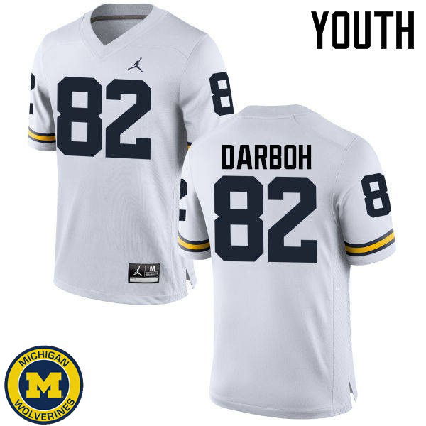 Youth University of Michigan #82 Amara Darboh White Football Jersey